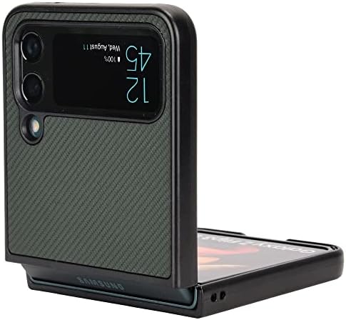 Случаи за флип на паметни телефони компатибилни со Samsung Galaxy Z Flip 4 5G Case, Z Flip4 Case, ултра-тенки кожен отпорен за