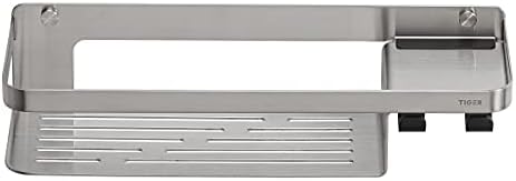 Тигар корпа за туширање со кука, четкан не'рѓосувачки челик, Bxhxt: 32 x 7,2 x 10,6 cm