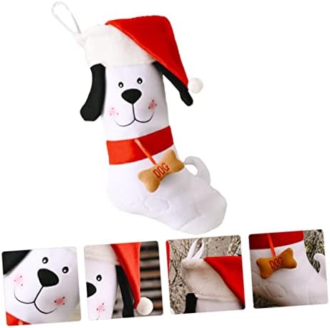 Cabilock 1pc Божиќно куче коска порибување на хризмас чорапи порибници за порибување нејасни чорапи за зафат Божиќни камин порибување Божиќни