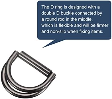 Uxcell двојни токи на Д-прстенот, метални прилагодливи повеќенаменски Д прстени за ленти за фустани за облека за облека