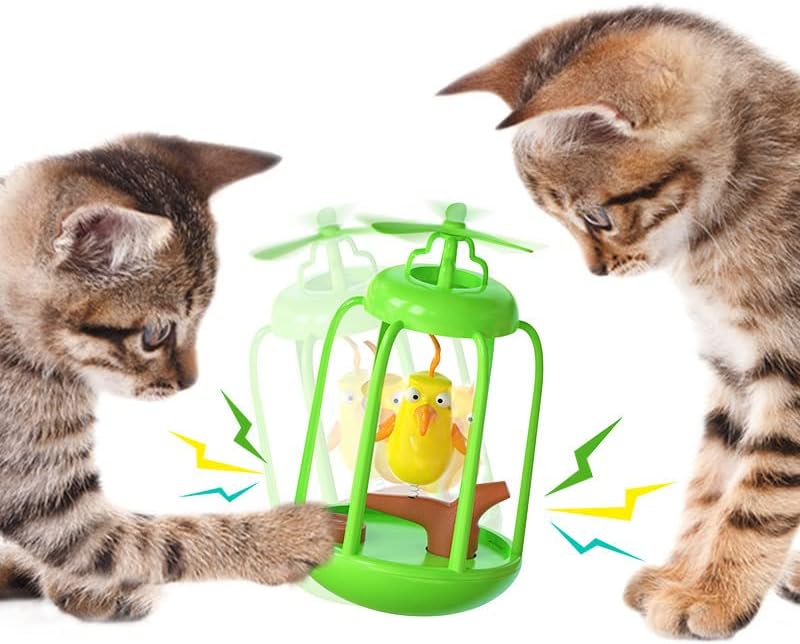Интерактивни играчки за мачки за затворен кафез за птици во затворен простор Електрични играчки, автоматски играчки за вежбање за