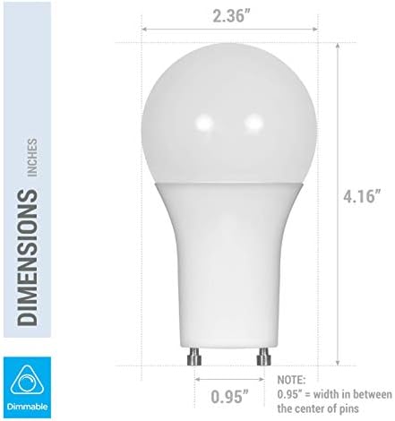 LED GU24 A19 Светилки 60 Вати Еквивалент, 9.5 Вати Затемнети Светла За Дома Со Пресврт &засилувач; Заклучување База, Замена CFL GU24 Таванот