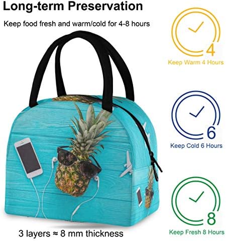 Изолирана торба За ручек Жени - Летни Слушалки За Плажа Од Ананас Големи Чизми За Ручек Отпорни на Истекување со ремени за рамо за работно Домаќинство