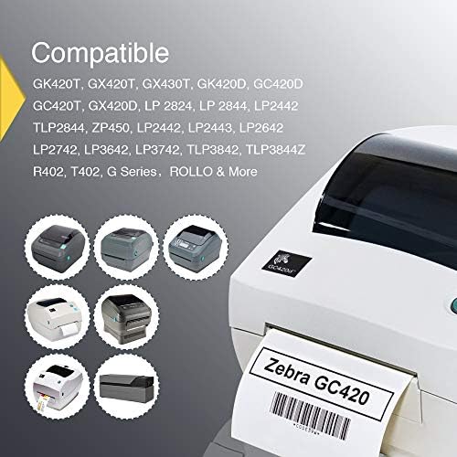 Betckey - 3 x 1 UPC баркод и етикети со адреси компатибилни со печатачот со етикета Zebra & Rollo, премиум лепило и перфориран [10 ролни, 13750