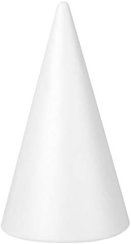 Холибана конусна конус полистирен конус формира бела занаетчиска елка занаетчиски центар за центри за центри 1pc 13,6 x 7,7 инчи