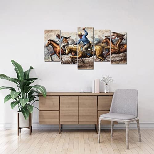 Сајпеакер западен каубојски wallиден декор за спална соба ретро коњички каубојски постери и отпечатоци канцеларија декор западна ремена wallидна уметност за дневна с