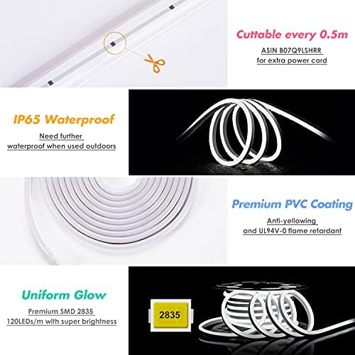 Производи за пакети со пакет за заклучување на пакетот со ладно бело 45м/150 метри LED неонски јаже светла комплет