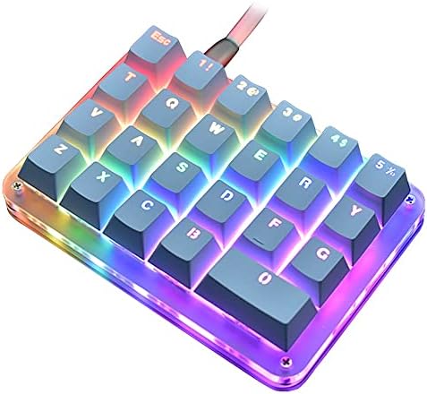 Макро Тастатура 23 Копчиња Механичка Тастатура Мини Една Рака Шарени Rgb Позадинско Осветлување Преносни Програмабилни Една Рака