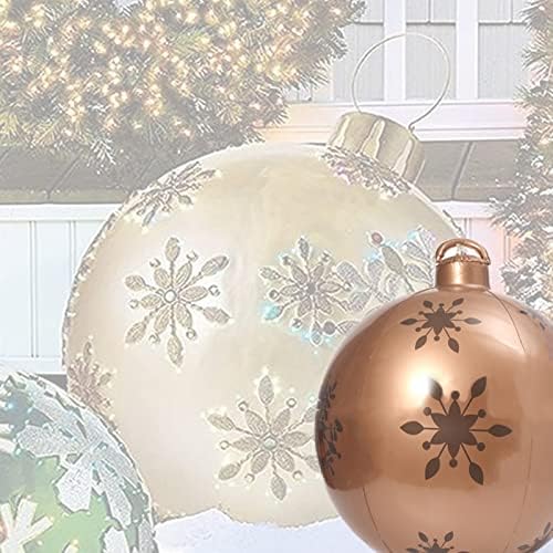 КРЕМООН 23,6 инчи на отворено Божиќно надувување украсено топка гигант Божиќ ПВЦ надувување украсени топка Божиќни украси Декорации празнични