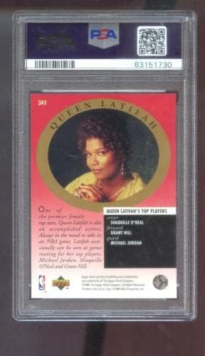 1995-96 Горна палуба 341 Мајкл Jordanордан кралица Латифах ПСА 10 оценета картичка НБА мајор - Непотпишани кошаркарски картички