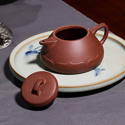 Автентично сино и виолетова тенџере со песок со дното на жлебот Познат рачно изработен автентичен лотос лажички чај со чај