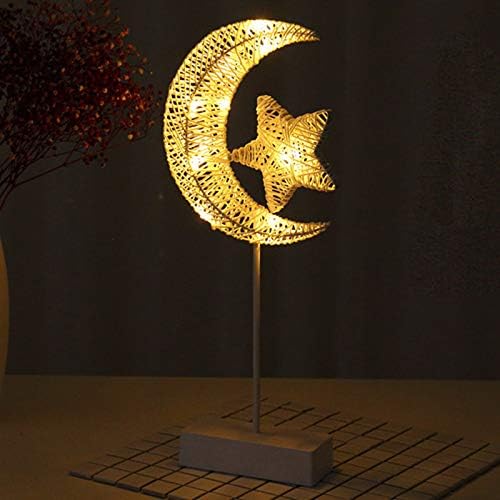 DIY LED ноќно светло светло ламба Декоративна табела Ратан моделирање Месечината ламба starвезда LED светлосни светла светла Промена