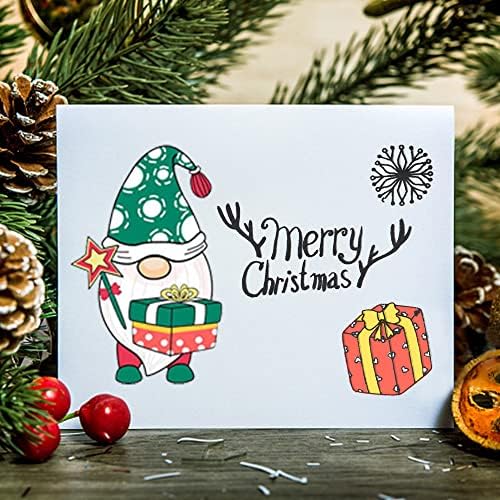 Абтолс Божиќ чисти марки за правење картички со силиконски картички со снегулки со зборови со чувства, starвездени гноми чисти