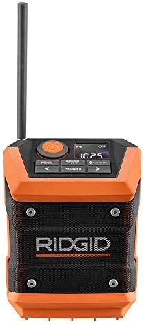 Ridgid R84086B 18-Волт безжичен мини Bluetooth радио со радио апликација