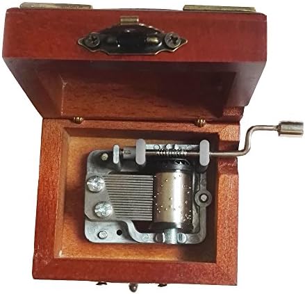 18 Забелешка Античка чипка со рака, дрвена музичка кутија со движење со сребро, кутија за музички подароци, Лилиум од Елфен лажена
