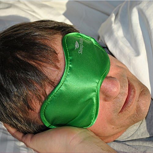 Маска за спиење маска за спиење за мажи или жени. Квалитетна зелена сатенска маска и природна помош за одмор за нарушувања на спиењето и несоница