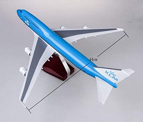 47см 1/157 Скала Авион Модел Патнички авиони 747 Боинг Б747 КЛМ Кралско сино и бело холандски ерлајнс колекционерски украси Подарок за возрасни