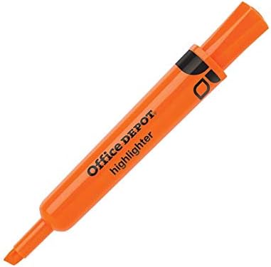 Highlighter Confafe Depot-Tip, рециклирана пластика, флуоресцентен портокал, пакет од 12, OD88674