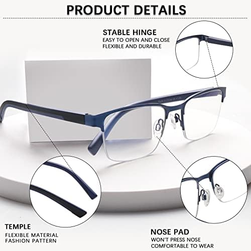 Маеон Прогресивни Мултифокални Очила За Читање Мажи Сина Светлина Што Ги Блокира Читачите На Пружински Шарки Компјутерски Очила