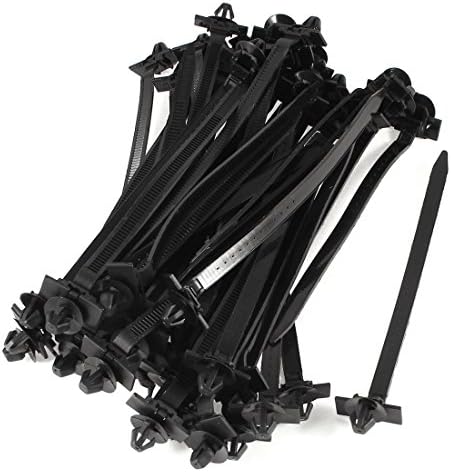 uxcell најлонски купола Притиснете го кабелот за автоматски делови, долга 159мм, 50 парчиња, црна