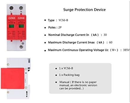 Gummy YCS6-B AC SPD 385V 2P Surge Заштитен уред за заштита на куќи за заштитен заштитен заштитен уреди со низок напон