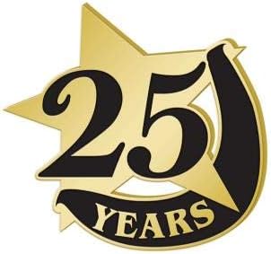 Награди за круни 1 „x1“ 25 години пинови за скут за признавање, 25-годишно признание за признавање злато лапчиња