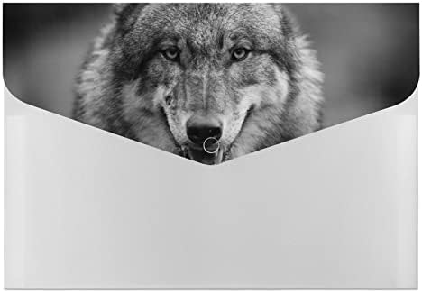 Страшно Темно Сив Волк Печатење Проширување На Папката Со датотеки со 6 Џебна Големина На Буква Пренослив Организатор На Хартија За Документи