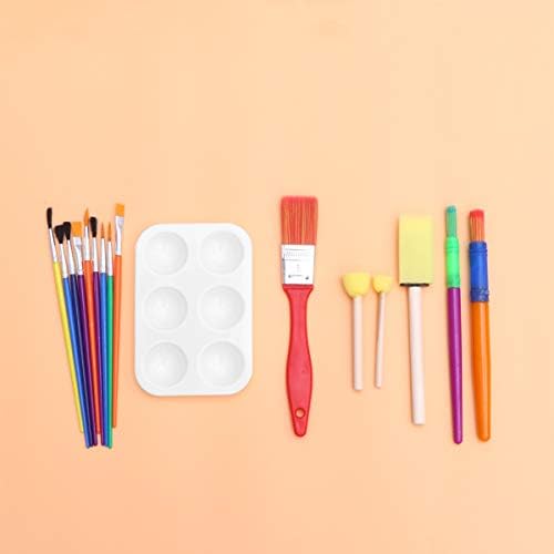 АБАОДАМ 16pcsset бод четка за боја на боја, палета за палети, алатки за учење алатки за рано учење DIY мултифункционални деца DIYASSORTED