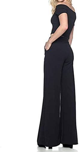 Isjjlенски обичен со високи половини со широки нозе палацо долги панталони со џебови удобни цврсти палацо дневни панталони панталони црна