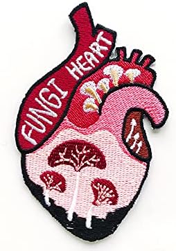 TYGA_THAI FUGI HEART MUSHROST ANATOMICAL HEARL лого закрпи шијат железо на извезена апликација знак знак за лепенка облека,
