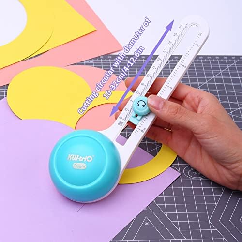 Huiop Rotary Circle Curter, Circular Paper Cutter Rotary Circle Curter Manual Round Cuting Alpe, Trimmer Trimmer ScrapBooking Tool
