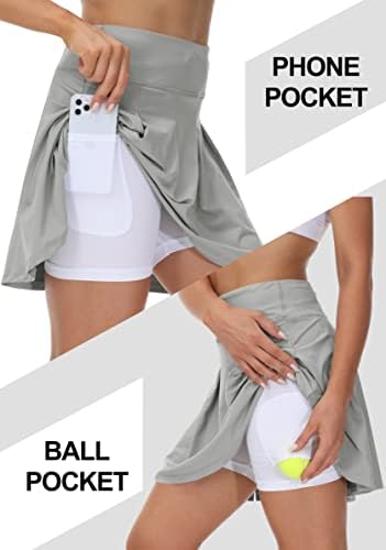 Колки за голф во Какуло за жени плус големина со висока половината, спортска облека за активна облека, плетени навивачи со шорцеви џеб