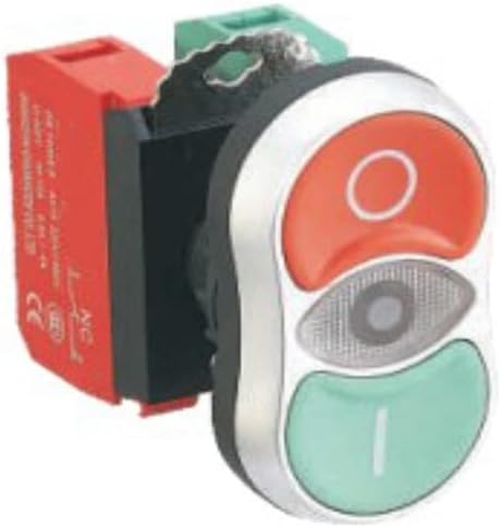 Внесете двојно вклучување на копчето за вклучување црвено зелено 1NO 1NC двојно осветлено копче за притискање IB22Z-R11F LED моментално
