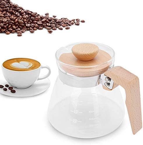 Тенџере за сервер за кафе, не -лизгање транспарентен 600 мл кафе -котел отпорен на кафулички прикази за канцеларија за кафе