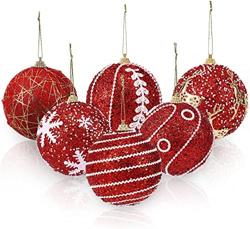 Божиќни сјајни топки украси гроздобер за декорација на дрвја, Божиќни декоративни виси сферични украси за одмор на забави за свадби на фестивал