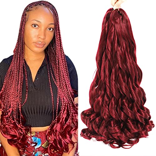 Француска кадрава плетенка коса 24 инчи 8 пакувања - пред истегната жив плетенка коса - лабава брановидна плетенка за коса синтетички екстензии за коса за црни жени