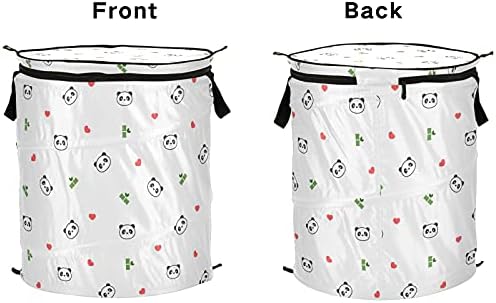 Симпатична панда се појавува алишта за перење алишта со капакот за складирање на капакот за складирање на капакот за склопување торба за перење за кампување во хот