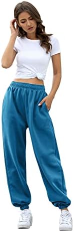 Женски џебови со џебови со џемпери со високи половини со високи половини, атлетски вклопувани панталони панталони панталони