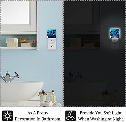 2 приклучок за приклучок LED ноќно светло светло светло светло светло, автоматски самрак до сензорот за зори Декоративни ноќни светла за деца спална соба, бања, ходни