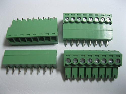 40 компјутери директно пин 8pin/пат теренот 3.81mm завртка за завртки на завртката блок конектор за зелена боја со пин со пин