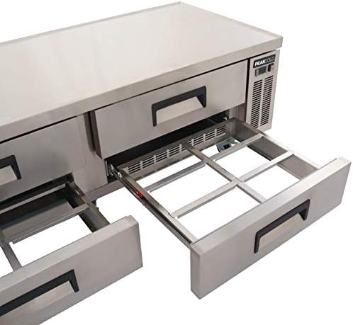 Врска 4 фиоки за фиоки за ладење комерцијална база на готвачи - ладилник за опрема за кујна; 72 w