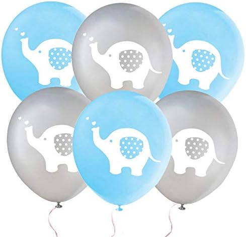 32 парчиња балон со слонови бебе туш момче сино и сиво слон латекс балони за деца роденденска забава пол откриваат материјали со теми за животни, тематски материјал?