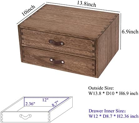 Организатор за десктоп Ddyuri Wood 2 Кабинет за десктоп -кутија за складирање на биро за кујнски бројач, таблета за таблети -дрво