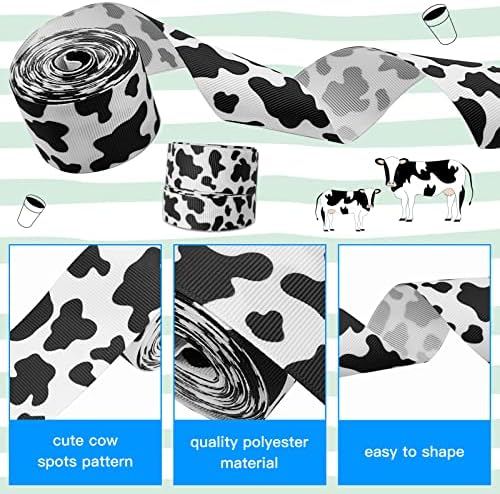 4 ролни 20 јарди крава печатена панделка од лента бела црна крава лента за завиткување млечни ленти со лента за печатење на животински