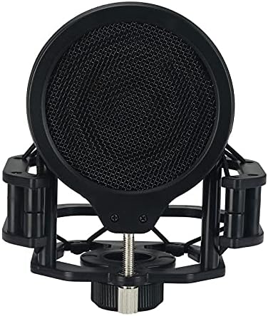 FZZDP микрофон шок монтирање со метален филтер двоен метален мрежен стакло на ветерниот екран на ветерниот екран микрофон штит за микрофон нов
