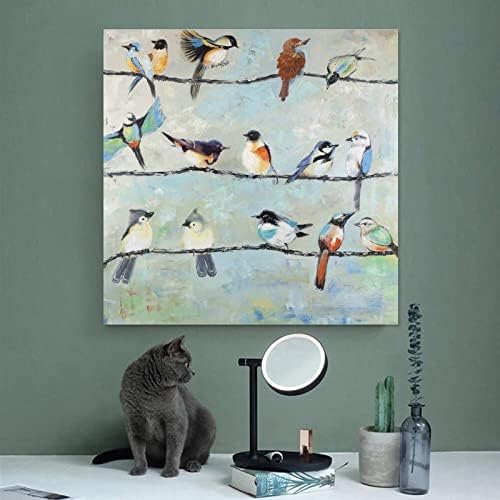 Шарени птици уметнички постер масло сликарство на платно платно wallидни уметности отпечатоци за wallидни украси за простории за декор за