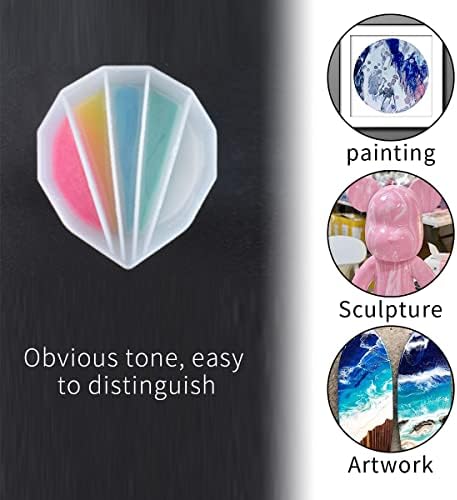 5 канали кои можат повторно да се користат силиконски разделени чаши за боја што истура чаша DIY правење делители за сликање алатки за уметност со акрилна течност
