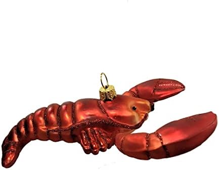 Црвен јастог полски стакло елка украс морско животно животно направено во Полска