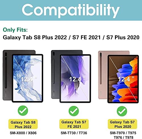 Симпатична Кутија За Отпечатоци Од Шепи За Samsung Galaxy Tab S8 Плус 2022/S7 FE 2021/S7 Плус 2020 12,4 Инчи, Ротирачки Држач За Преклопување