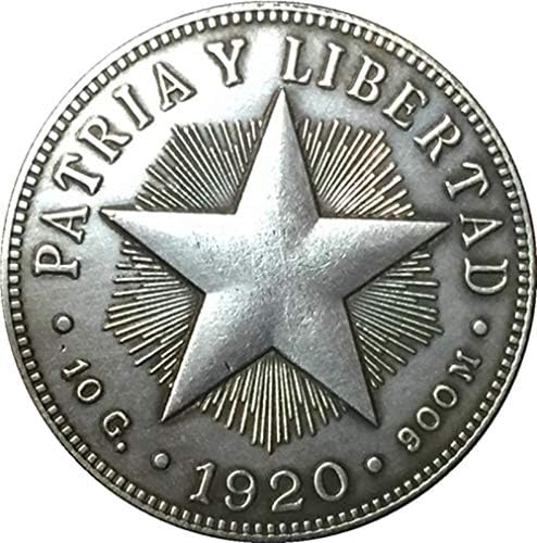 1920 кубански сребрена позлатена монета за монети за монети Омилена пакет за подароци-совршена рачно изработена услуга за задоволство на